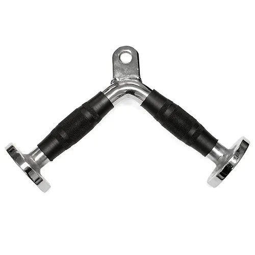 Deluxe tricep v-bar attachment with rubber handgrips