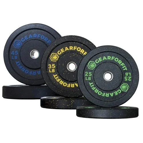 210 lb crumb rubber bumper plate set