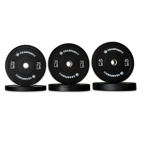 210 lb black rubber bumper plate set