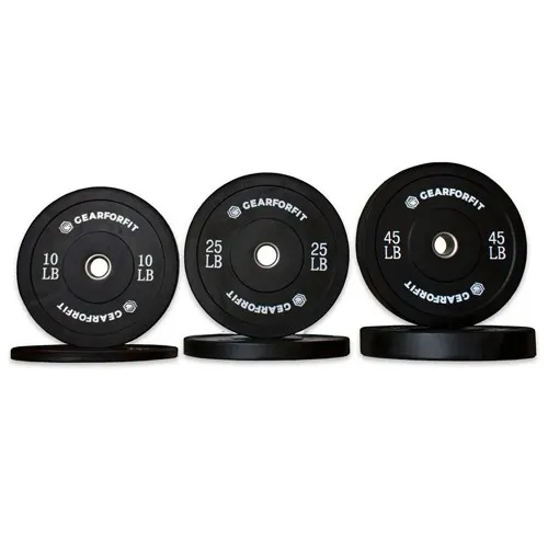 160 lb black rubber bumper plate set