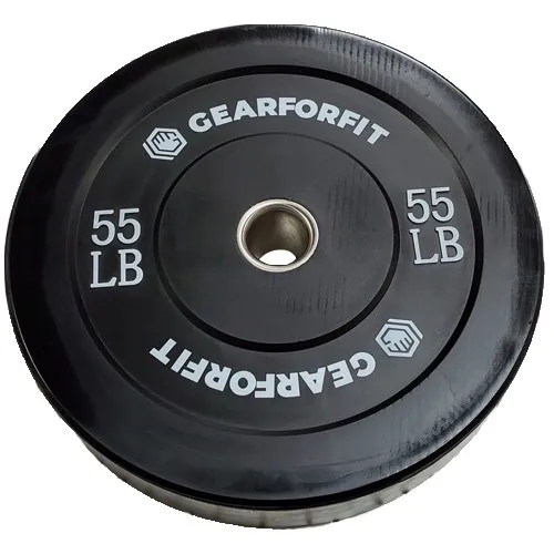 55 Lb Black Olympic Rubber Bumper Plate