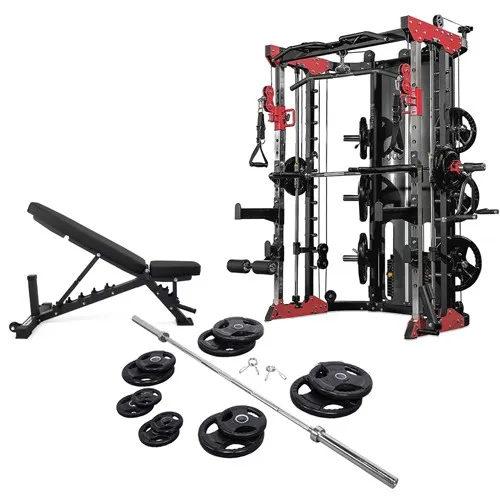 AL-3058 Functional Smith Machine Altas Combo Package W/Bench/Bar/Weights