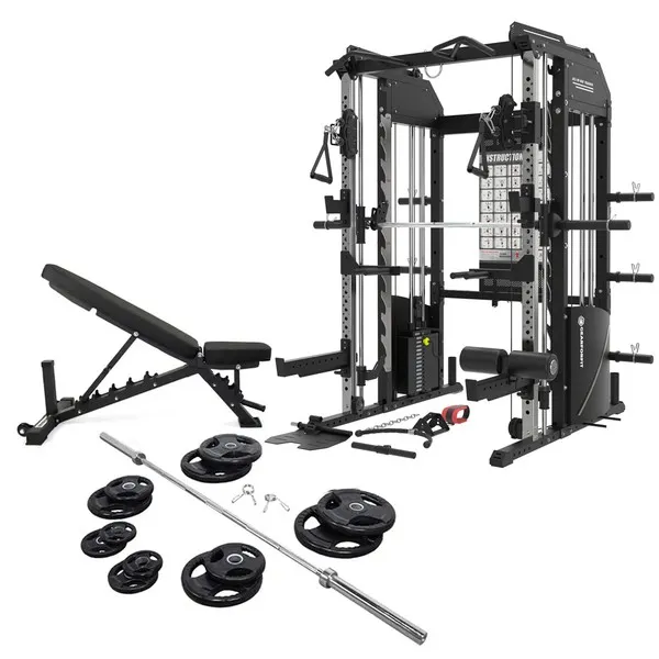 GF ULTRAFIT X3 SMITH MACHINE HOME GYM  COMBO WITH 245LB PLATES  BENCH  BARBELL