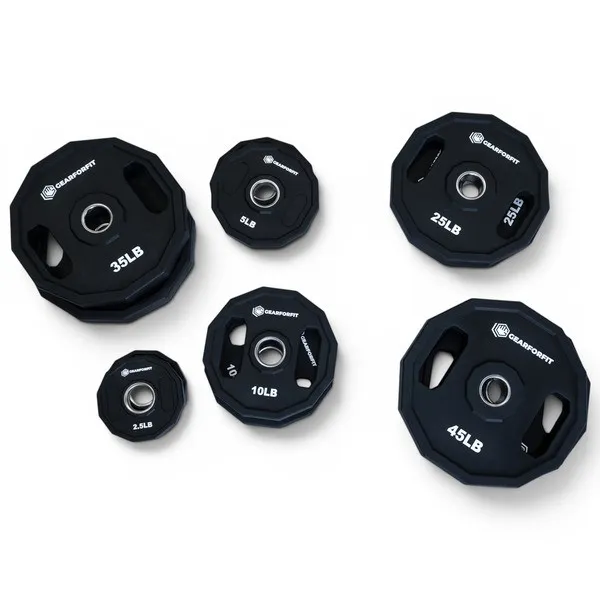 GearForFit 245 lb Urethane Olympic Weight Plate Set
