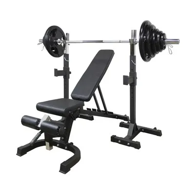 210-lb-plate-set-with-squat-stands-and-fid-bench