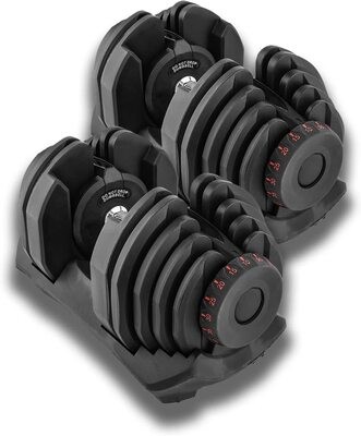 An image of adjustable dumbbells, 90 pounds, set of two 