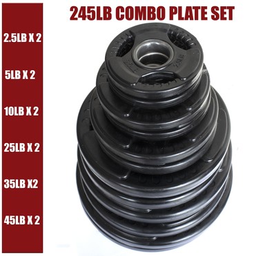 245-lb-virgin-rubber-grip-olympic-plate-set