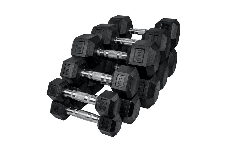 gearforfit-5-25-lb-rubber-hex-dumbbell-set