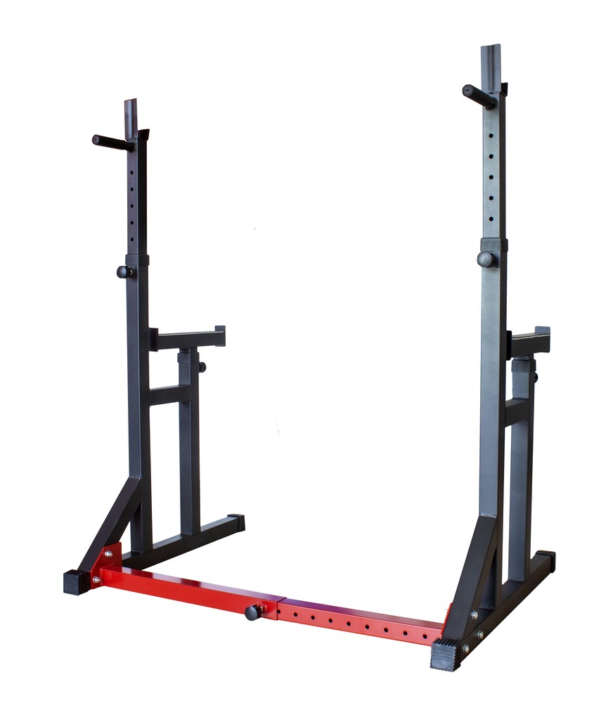 Adjustable Squat & Bench Press Rack with spotter Gear for Fit