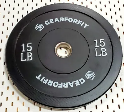 An image of 15 Lb BLACK OLYMPIC RUBBER BUMPER PLATE