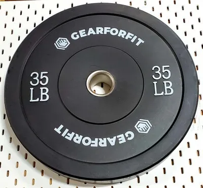 An image of 35 Lb BLACK OLYMPIC RUBBER BUMPER PLATE